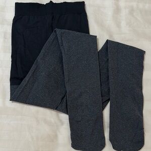 Black and Gray Tights with Elasticized Waistband